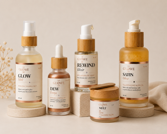 The Complete Glow – full-size face and body skincare set by The Glowe Co